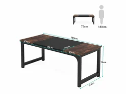 Tribesigns Mesa De Ordenador|Escritorio para portátil, Mesa, Escritorio para teletrabajo, Puesto de trabajo para oficina, 180 x 80 x 75 cm