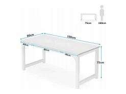 Tribesigns Mesa De Ordenador|Escritorio para portátil, mesa, mesa de estudio para teletrabajo, puesto de trabajo para oficina, dormitorio, fácil montaje (, 160 x 80 x 75 cm)