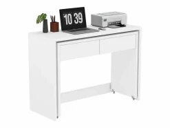 Merax Escritorio Rinconero|Escritorio plegable 2 en 1 - 110 x 40 x 78 cm - Estante de escritorio + Cómoda de 2 cajones - aglomerado -