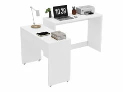 Merax Escritorio Rinconero|Escritorio plegable 2 en 1 - 110 x 40 x 78 cm - Estante de escritorio + Cómoda de 2 cajones - aglomerado -