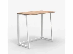 Escritorio Secreter|Escritorio plegable compacto blanco y de madera 80x45x75 Wolly W