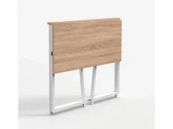 Escritorio Secreter|Escritorio plegable compacto blanco y de madera 80x45x75 Wolly W