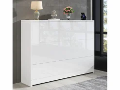 Merax Escritorio Rinconero|Escritorio plegable con cargador inalámbrico - 115 x 51 x 93 cm - Aparador y escritorio 2 en 1 - aglomerado -