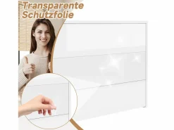 Merax Escritorio Rinconero|Escritorio plegable con cargador inalámbrico - 115 x 51 x 93 cm - Aparador y escritorio 2 en 1 - aglomerado -