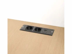 Escritorio plegable 104.5x30.5x160 cm - con estantería - enchufes y puertos USB - Estantes ajustables - Con ruedas - +natural^ModernLuxe Hot