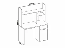 Escritorio Rebeca con puerta + cajón + altillo acabado , 74cm(alto) 110cm(ancho) 50 Blanco Online