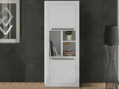 Vente-unique Escritorio rinconera amovible 2 cajones y 2 puertas color . EVAN Blanco Clearance