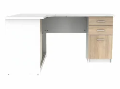 Vente-unique Escritorio rinconera NORWY 2 puertas y cajones Blanco,roble Color natural claro / Blanco Online