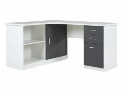 Escritorio rinconero NORWY 2 puertas 2 cajones Blanco/Gris^Vente-unique Clearance