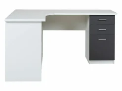 Escritorio rinconero NORWY 2 puertas 2 cajones Blanco/Gris^Vente-unique Clearance