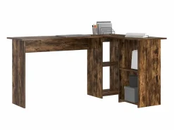 Clicnbuy Escritorio Roble ahumado 142 x 102 x 73 cm Madera contrachapada Marru00f3n Online