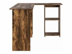 Clicnbuy Escritorio Roble ahumado 142 x 102 x 73 cm Madera contrachapada Marru00f3n Online
