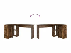 Clicnbuy Escritorio Roble ahumado 142 x 102 x 73 cm Madera contrachapada Marru00f3n Online