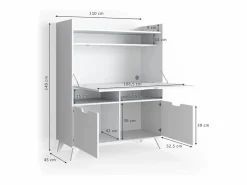 Vicco Escritorio secretario 110x45x140 berdi Blanco