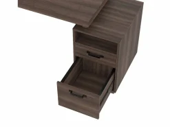 ModernLuxe Escritorio Rinconero|Escritorio sencillo 135×54 cm - 2 cajones silenciosos - tablero amplio - marrón + negro
