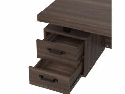 ModernLuxe Escritorio sencillo 135×54 cm - 3 cajones silenciosos - tablero amplio - marrón + negro Marru00f3n