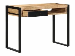 Clicnbuy Escritorio 100x50x75 cm madera maciza mango Marru00f3n Best