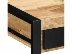 Clicnbuy Escritorio 100x50x75 cm madera maciza mango Marru00f3n Best