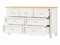 Merax Escritorio Rinconero|Escritorio Tradicional|Escritorio y aparador 2 en 1 - 120 x 40 x 70 cm - Giratorio 360° - con 7 cajones - aglomerado -