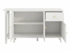Escritorio y aparador 2 en 1 - 120 x 40 x 74,5 cm - Giratorio 360° - con 3 puertas + 1 cajón - aglomerado -^Merax Online