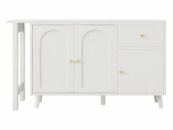 Escritorio y aparador 2 en 1 - 120 x 40 x 74,5 cm - Giratorio 360° - con 3 puertas + 1 cajón - aglomerado -^Merax Online