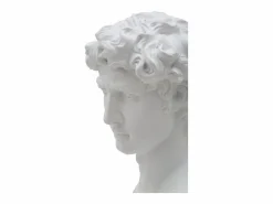 Escultura clásica decorativa de medio busto en poliresina h34cm Man Blanco