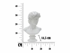 Escultura clásica decorativa de medio busto en poliresina h34cm Man Blanco