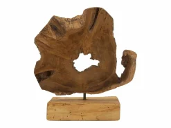 Estatua|Escultura de madera de teca hecha a mano estilo étnico Bintang