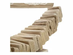 Escultura de velero en madera con red de tela 45x45x7cm Enok - Natural^ New