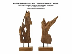 Escultura decorativa artesanal en madera de teca estilo étnico Rakat^ Online