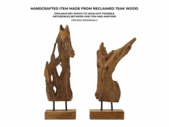 Escultura decorativa artesanal en madera de teca estilo étnico Rakat^ Online