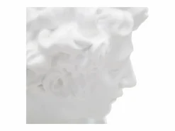 Escultura decorativa de resina blanca rostro masculino Enea^