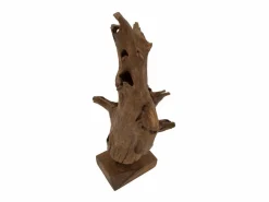 Estatua|Escultura decorativa étnica de madera de teca hecha a mano Akar