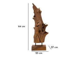 Estatua|Escultura decorativa étnica de madera de teca hecha a mano Akar