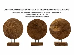 Escultura étnica decorativa de madera de teca hecha a mano Coin^ New