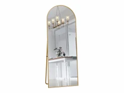 Espejo arqueado de cuerpo entero - 53 x 162 cm Espejo de pie arqueado grande de cuerpo entero - Espejo de tocador para sala de estar, Dorado Best