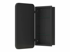 Espejo de baño - Mueble con espejo - Estante regulable - 76 x 51 cm - Negro Hot