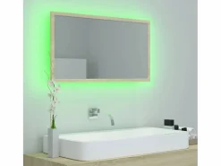vidaxl Espejo de baño acrílico color roble Sonoma 80x8,5x37 cm Color natural claro New