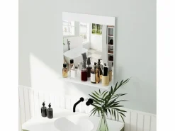 Homcom Mueble De Aseo|Espejo de baño Altivia con estante 60x50x12 cm