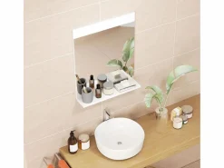 Homcom Mueble De Aseo|Espejo de baño Altivia con estante 60x50x12 cm