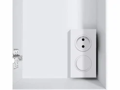 ML-DESIGN Espejo de baño armario con LED 90,4x72x15 cm Blanco Best