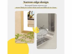 Espejo de baño iluminado LED antivaho con marco 80x60x4cm^Fativo Discount