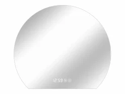Espejo de baño LED redondo, 80 cm, color plata con función antivaho - Cristal y metal^Hauss Spole Online