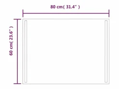 Accesorios De Cuarto De Baño|Espejo De Cuarto De Baño|Espejo de baño LED 80x60 cm