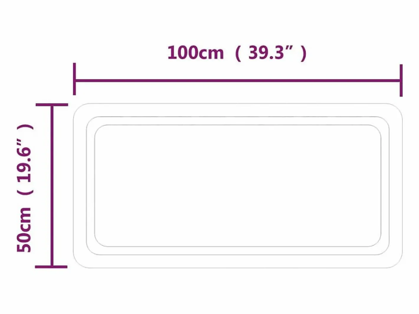 Accesorios De Cuarto De Baño|Espejo De Cuarto De Baño|Espejo de baño LED 50x100 cm
