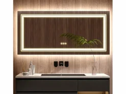 Espejo de baño LED 120x80cm espejo de pared rectangular luz antivaho 120x80cm^Fativo Online