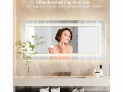 Espejo de baño LED 120x80cm espejo de pared rectangular luz antivaho 120x80cm^Fativo Online