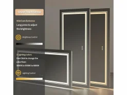 Espejo de baño LED 120x80cm espejo de pared rectangular luz antivaho 120x80cm^Fativo Online