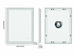 Espejo de baño LED 80x60cm espejo de pared con iluminación antivaho 80x60cm^Fativo Discount