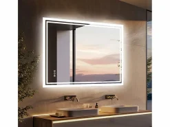 Espejo de baño LED 80x60cm espejo de pared con iluminación antivaho 80x60cm^Fativo Discount